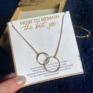 Dear Ava Inspirational Gift Necklace: 2 Interlocking Circles